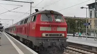 9-Euro-Ticket II: Abellio mit BR 218 bwegt & GfF-Wagen in Magdeburg Hbf: RE21 (69378) Goslar
