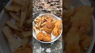 Beer battered fish and chips on a chilly day. #trangia #trangia27 #alcoholstove #hikingstove
