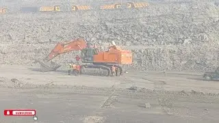 MINING INDUSTRY MACHINARY WORK AND BIG HITACHI EXCAVATOR CUTTING SURFACE HOW MAKE AND PROGRESS IN MI