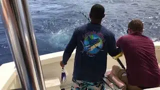 Double Blue Marlin St. Lucia on the Lucky Strike Captain Mike's