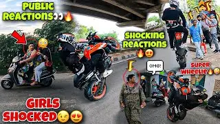 Girls Shocked😂on my Super wheelie 💥| Aunty Shocked 😅❤️|Epic Wheelie reactions😍 @samstuntz1987