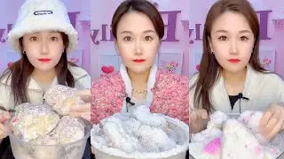 Rainbow Ice Eating Sounds | Colorful Crushed Ice ASMR Mukbang #305