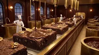 Inside a Square Ultra Luxury Chocolatey Brownie Factory | From Raw Batter to Premium Brownies