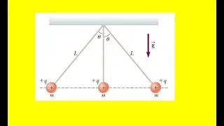 Three identical point charges each of mass m = 0.100 kg