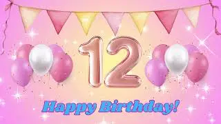Happy 12th Birthday Backdrop Aesthetic Background