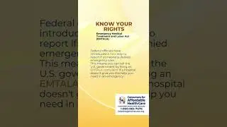 Emergency Medical Treatment and Labor Act (EMTALA) #EMTALA #EMTALAcomplaint #KnowYourRights