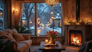 Beautifully Relaxing Piano Music for January 📖☕ Cozy Fireplace For Study, Relax