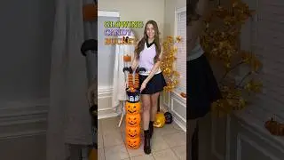 GLOWING CANDY BUCKET 🎃🍭 Try this DIY to hold your Halloween candy! #halloweencandy #halloweendiy