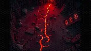 DnD compatible animated map _ Eerie Cave with Red Light and Figures _ hex grid _ ambience for VTT