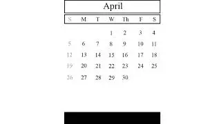 Free Download April 2020 Calendar