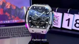 6016 Watch Men's Mechanical oem Luxury Strap Skeleton Watch
