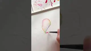 Watercolour Rainbow Transparent Flower 🌈 #shorts #painting #watercolor #art #rainbow #flowers