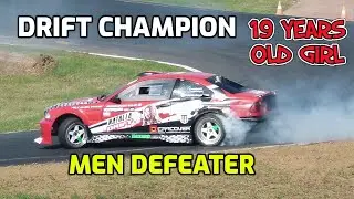 Drift Champion 19 years old girl  - Natalia Iocsak drifting on the race track
