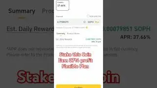 Binance Simple Earn Flexible SOPH Coin #soph #newcoin #binanceSimpleEarn