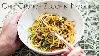 Chili Crunch Zucchini Noodles in 15 minutes