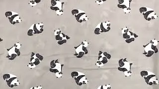 Dear Stella Fog grey cotton animal fabric with small panda bears black white - modes4u -