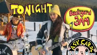 Playing guitar in the snow! Outside jam session - Live looping on 