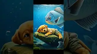 The puppy is saving the fish to man🥺 #poorpuppy #poordog #youtubeshorts