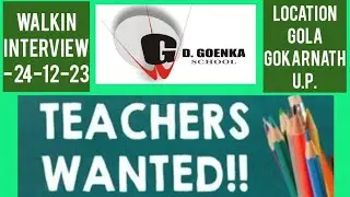 G.D. Goenka Public School//kheri UP//JOBS FOR ALL POSTS//TEACHING AND NON TEACHING VACANCY