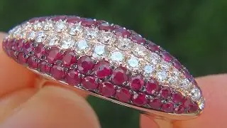 Certified Jewelry Natural Red Ruby Diamond 14k Rose Gold Cocktail Ring - C383