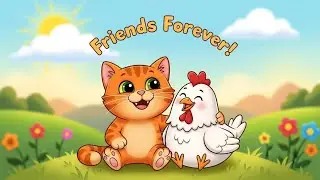Cat and Hen Funny Rhymes 🐈🐔 | Fun Animal Song for Kids | Nursery Rhymes for Toddlers