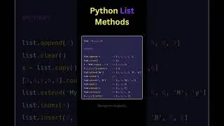 Python List Methods #pythonsyntax #pythonprogramming