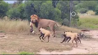 شیر کی طاقت &mdash; جنگلی کتوں پر غلبہ | Real Wildlife Documentary Short