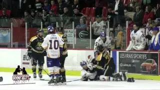 Alex Bourret Checks Julien Brouillette Causes Line Brawl 16 Oct Laval Vs St Georges   LNAH