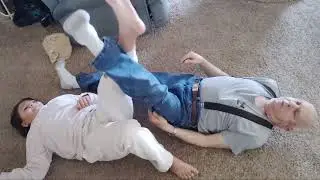 Boog leg wrestling with grampa earney