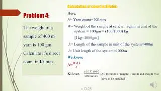 Direct System of Yarn Count