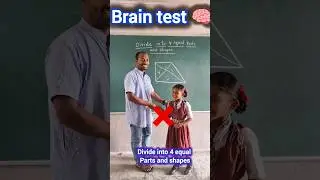 Divide into 4 equal parts and shapes /brain test 🧠#students #education #iqtest #braintest #yt