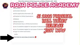 TNUSRB SI 2022 PHYSICAL HALL TICKET RELEASE| HOW TO DOWNLOAD SI HALL TICKET| @RAJAPOLICEACADEMY