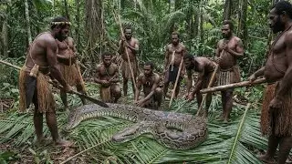 Indian python vs Korowai Tribe:Living Completely Off the Land | Documentary