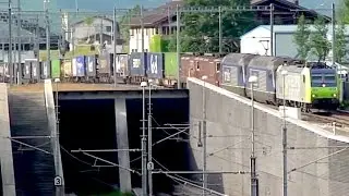 ► BLS F&uuml;nffachtraktion in Frutigen mit Re 485, 465 & 425 [29.06.12]