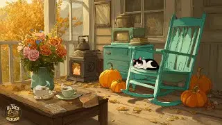 autumn afternoon in a 1940s porch with oldies playing softly 🍂 cozy vintage vibes