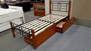Topaz Single Bed Solid Construction Antique Oak Black Malaysian