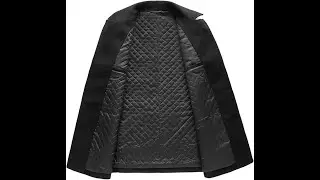chouyatou Men's Classic Notched Collar Double Breasted Wool Blend Pea Coat