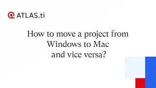 How to move a project from Windows to Mac and vice versa?