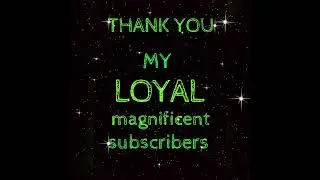 thank you my loyal magnificent subscribers