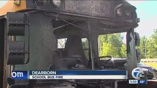 School bus catches fire with students on board in Dearborn