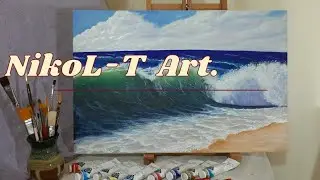 NikoL-T Art. Морские волны (1) - ПРОЦЕСС НАПИСАНИЯ - картина маслом от NikoL Татьяны. 2021. Морской пейзаж.