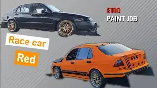 Saab 9-5 Aero track car gets budget paint job, FrankenSaab in race car red