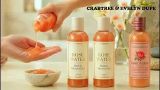 Crabtree & Evelyn Dupe Rosewater Bath & Shower Gel Family Friendly with Recipe