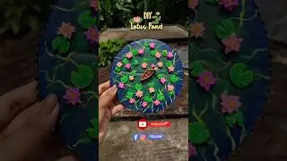 DIY Lotus Pond from Cardboard🪷 | shorts #cardboardcraft #diy #clay #acrylicpainting #easy #trending