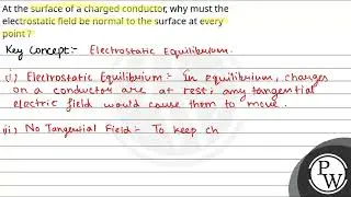 At the surface of a charged conductor, why must the electrostatic field be normal to the surface....