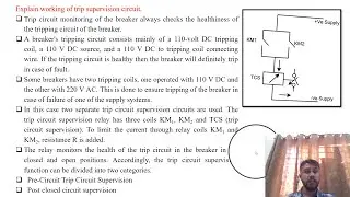 SGP Video short on Explain working of trip supervision circuit in English