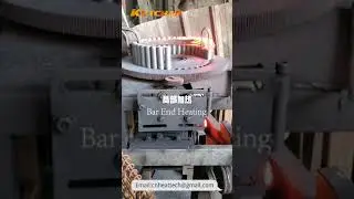 Turntable induction heating of steel bar end for forging
