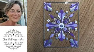 Punktmalerei auf Glas-Rechteck - Dot painting on glass rectangle