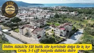 Didim Akbük'te Elit Site'de, doğa ile iç içe geniş eşyalı 3+1 dubleks daire havuzlu,özel otoparklı