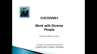CHCDIV001 Work with diverse people - student online version